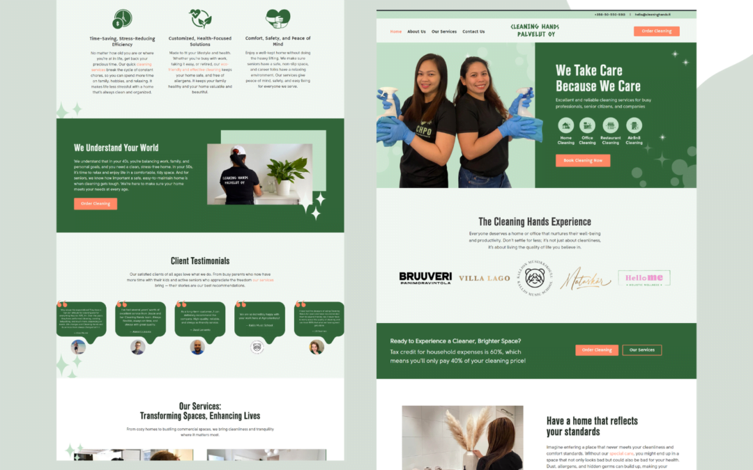 Website Design and Development for a Cleaning Company