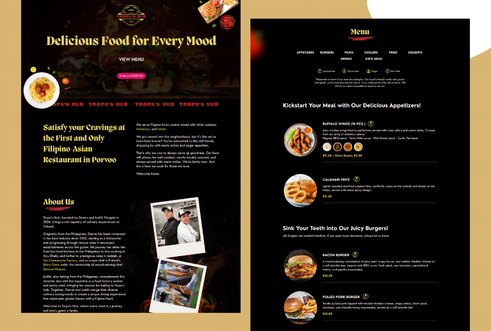 Website Design and Development for a New Restaurant in Porvoo